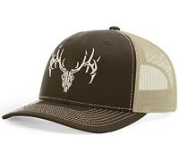 HORN GEAR Trucker Hat - Deer Skull Hat (Brown/Khaki), Brown/Khaki, L
