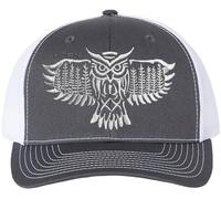 HORN GEAR Trucker Hat - Great Horned Owl, Charcoal/White, One size