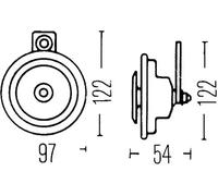 Horn grey 3AL 002 952-871 HELLA