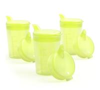 Horn Medical Pack of 3 250 ml Adult Sippy Cups / Drinking Aid Sets with Two Lids (Large & Small Opening) per Set - Choice of Colours (Yellow)
