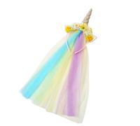 Horn Rainbow Flower Headband Halloween Hat Halloween Party Photo Props Flower Party Hat Cosplay Accessories Magic Headband