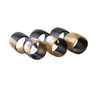 Horn Serviette Rings - Set of 6 Natural one size