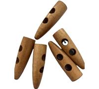 Horn Shaped Toggle Button Brown tan Colour 45mm for Jackets, Coats, Sewing and Knitting Projects by Beads'n'Bits