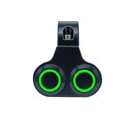 Horn Switch Handlebar Double Button Motorcycle LED Head Fog Light Switch Controller Steering Turn Lamp On-off For Motorbike 22mm Handle Bar(Green Self-return)