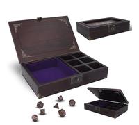 HORNATE Dice Tray 2 in 1 with Wooden Box, DND dice sets metal, Dice Rolling Tray & Storage Organizer for RPG Table Games & Dungeons & Dragons Players