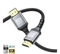 HORNBILL 8K HDMI Cable 2.1, Ultra HD Cable High-Speed Lead 48Gbps, HDMI Cables (8K@60Hz 7680x4320, 4K@120Hz) Supports Dynamic HDR, eARC, Dolby Atmos and More (2 Meter)