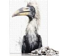 Hornbill Beauty Black Ink Puzzle Jigsaws 500 Pieces for Adults Puzzle Jigsaws for Adults Educational Game Challenge Toy 500pcs (52x38cm)