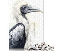 Hornbill Beauty Watercolor Puzzles 300 Pieces Wooden Puzzles Puzzle for Adults Brain Teaser Puzzles For Adults 1000pcs (75x50cm)