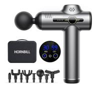 HORNBILL Massage Gun Deep Tissue with 8 Massage Heads, Electric Handheld Massagers with 99 Speeds Level Quiet Mini Massager for Targeted Relaxation of Shoulders, Back & Body, Gift for Men/Women