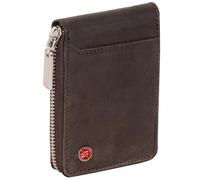 HORNBULL Steve RFID Blocking Leather Wallet for Men | Vertical Credit Debit Card Holder, Zip Around Wallet (Brown)