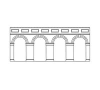 Hornby Mid Level Arched Retaining Walls x2 (Red Brick). Buildings