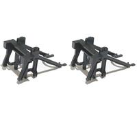 Hornby R083 OO Gauge Buffer Stop, Model Train Accessories for Adding Scenery, Dioramas, Woodland, Buildings and More to 00 Gauge Model Railway - 1:76 Scale, Black (Pack of 2)