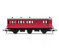 Hornby R40126 BR Crimson Brake 3rd Class 6 Wheel Electric Step Boards E31185-With Lights Coach, Red