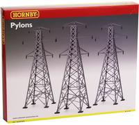 Hornby R530 - 3 x Electricity Pylons Grey Plastic Kit 1/76 Scale = 00 Gauge PodP