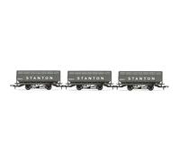 Hornby R60254 Stanton Ironworks 20T Coke Hopper Wagon Triple Pack Freight Wagons, Black and Orange, 00 Gauge