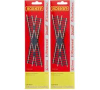 Hornby R614 OO Gauge Diamond Crossing - Left Hand, Track Accessory (Pack of 2)