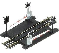 Hornby R646 OO Gauge Level Crossing Single Track - Extra Track Pieces for Model Railway Sets, Model Train Track Pieces - Scale 1:76, Black