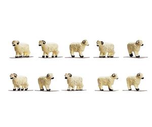 Hornby R7122 - 10 x Ready Painted Sheep 1/76 Scale = 00 Gauge RM48 Post