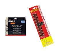 Hornby R7336 HM7000-8TXS: Bluetooth & DCC Sound Decoder (8-pin) & R8241 OO Gauge Digital Power Track - Extra Track Pieces for Model Railway Sets