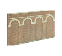 Hornby R7372 Model Railway OO Gauge High Level Arched Retaining Walls x 2 (Red Brick), Model Train Accessories for Adding Scenery, Dioramas, Woodland, Buildings and More - Diorama Making Kits