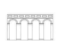 Hornby R7373 OO Gauge High Level Arched Retaining Blue Brick Walls x 2 - Model Railway Accessories, Miniature Diorama Scenery for Hornby Train Sets - Lifelike Building Models - Scale 1:76