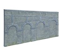 Hornby R7375 High Stepped Arched Retaining Walls x 2 Engineers Blue Brick