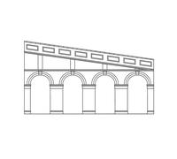 Hornby R7375 OO Gauge High Stepped Arched Retaining Blue Brick Walls x 2 - Model Railway Accessories, Miniature Diorama Scenery for Hornby Train Sets - Lifelike Building Models - Scale 1:76