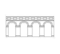 Hornby R7385 Skaledale Mid Retaining Walls Blue Brick 2pcs (Pre-Built)
