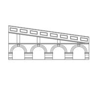 Hornby R7387 Mid Stepped Arched Retaining Walls x2 Engineers Blue Brick 1:76 OO