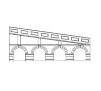 Hornby R7387 Skaledale Step Retaining Walls Blue Brick 2pcs (Pre-Built)