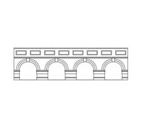 Hornby R7388 Skaledale Low Retaining Walls Red Brick 2pcs (Pre-Built)