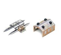 Hornby R8009 00 Gauge Station Terminus, Grey & R8004 00 Gauge Engine Shed,Brown,172mm x depth 145mm