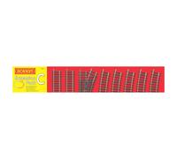 Hornby R8223 OO Gauge Track Extension Pack C - Extra Track Pieces for Model Railway Sets, Model Train Track Pieces, Includes - Straights, Curves, Dou