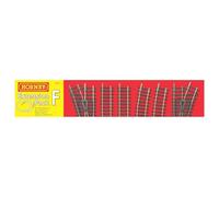 Hornby R8226 OO Gauge Track Extension Pack F - Extra Track Pieces for Model Railway Sets, Model Train Track Pieces, Includes - Straights, Curves, LH Point, RH Point & Buffer Stop - Scale 1:76
