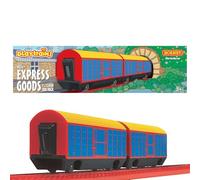 Hornby R9316 Playtrains - Express Goods Closed Van Pack for Playtrains Remote Controlled Battery Trains - Kids Toy Train Set Accessories for Ages 3+, Childrens Model Trains, Includes: 2x Closed Vans