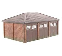 Hornby R9812 Triple Garage Building Model Toy, Grey