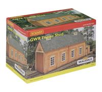 Hornby R7283 OO Gauge GWR Engine Shed - Model Railway Accessories, Miniature Diorama Scenery for Hornby Train Sets - Lifelike Train GWR Engine Shed Model - Scale 1:76, Red