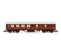 Hornby TT, TT4009, LMS 57' Brake Third, 5619-Era 3, Railway, Rolling Stock-Coaches, Maroon, One Size
