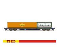 Hornby TT TT6031 Touax KFA Container Wagon with 1x20 & 1x40 Containers, Orange/Silver, 18 cm