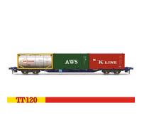 Hornby TT:120 Touax KFA Container Wagon w/3x20 Containers TT6030