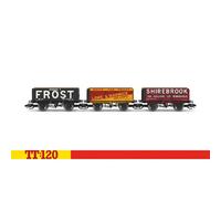 Hornby TT:120 TT6042 7 Plank Wagon Triple Pack Lowe & Warwick Frost Shirebrook