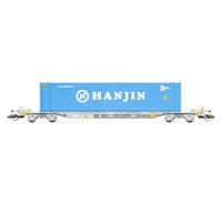 Hornby TT TT6027 TOUAX, Sffgmss IFA Wagon with 45' Container 'HANJIN' - Era 11 Freight Wagons, Blue