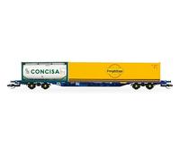 Hornby TT TT6031 Touax KFA Container Wagon with 1x20 & 1x40 Containers, Orange/Silver, 18 cm