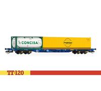 Hornby TT6031 Touax KFA Container Wagon with 1x20 1x40 Containers Rolling Stock