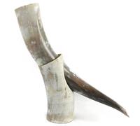 HORNCRAFT Drinking Horn with Horn Stand | Genuine Ox Horn | Polished Finish | 17 to 21 Inches in Length | | Holds 600ml - 1000ml Capacity | Viking Drinking Horn Beer Cup Mug | Perfect for Re-Enactment