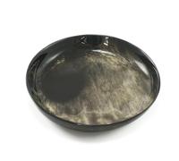 HORNCRAFT Genuine Horn Bowl | Horn Flat Plate | Medium Size 6" Diameter | Handmade | Horn Serving Dish for Fruit, Nuts, Ham, Salad, Cheese or Delicatessen