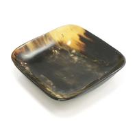 HORNCRAFT Genuine Square Horn Bowl | Size 7" Diameter | Handmade | Viking Horn Bowl | Serving Dish for Serving, Fruit, Nuts, Ham, Salad, Cheese or Delicatessen