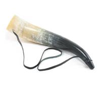 HORNCRAFT Ox Horn Bugle | Viking War Blowing Horn | Battle Sounding Trumpet | 17 inches | Large Dark | Trumpet style Hunting | Perfect for Re-Enactment