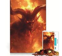 Horned Devil Jigsaw Puzzles for Adults 1000 Pieces Recall Enhancer Creative Play Pattern Build Birthday Gift (38x26cm)