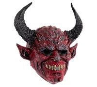 Horned Halloween Mask Red Foam Demon Mask for Adults
